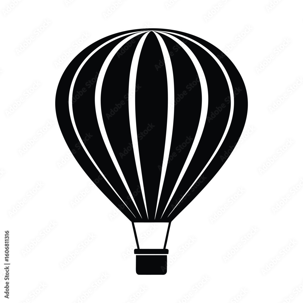 Naklejka premium Hot air balloon silhouette vector icon