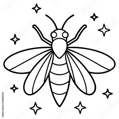 Firefly line art vector