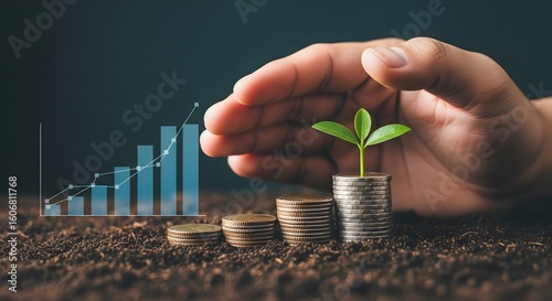 Protecting Growth Financial Investment & Plant Sprout Concept