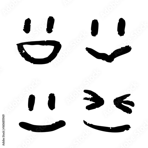 手描き風のニコちゃんマーク素材