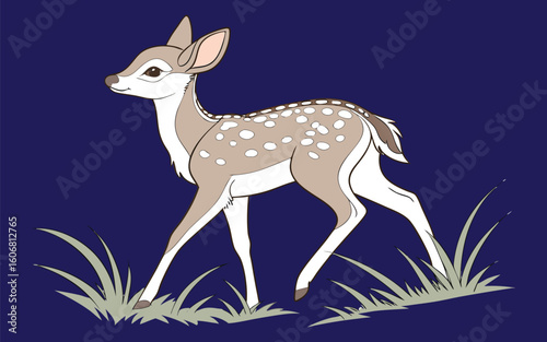 Gentle young deer fawn in soft natural light background