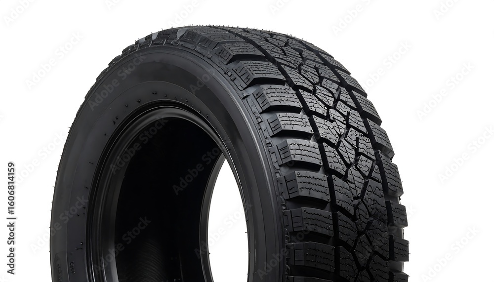 Naklejka premium Close-up of a black winter tire