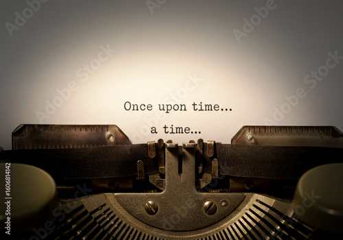 Vintage Typewriter with Once Upon a Time Text