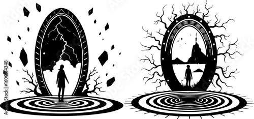 Mystical Portals Silhouettes - Gateway to Other Worlds and Dimensions
