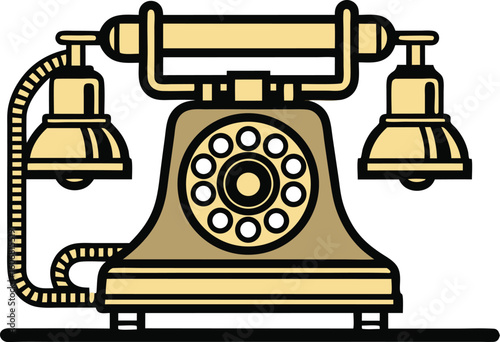 Retro telephone on white background and on table vintage rotary phone classic communication device