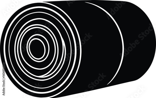  rolled hay bale design silhouette vector illustration