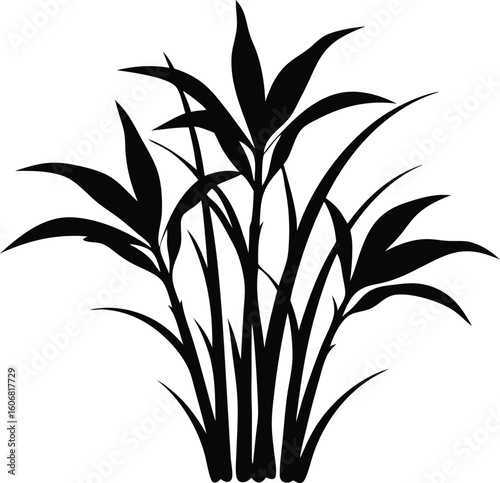  sugarcane plant silhouette vector
