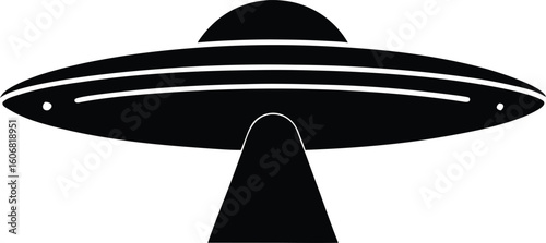  ufo flying saucer silhouette vector illustration
