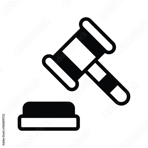 Well designed glyph icon of law and regulations