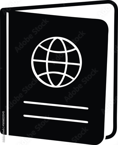  visa in a passport silhouette vector