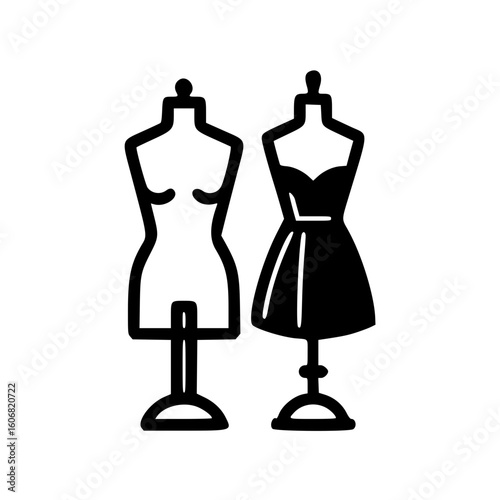 Tailored dress forms displaying fashion designs