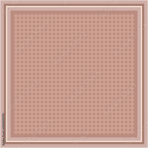 Versatile Soft Pink and Brown Scarf Pattern with a Faded, Organic Micro-Pattern and Refined Border - Ideal for Chic Apparel