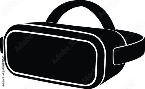  vr headset silhouette vector illustration