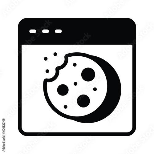 Well designed glyph icon of cookie consent