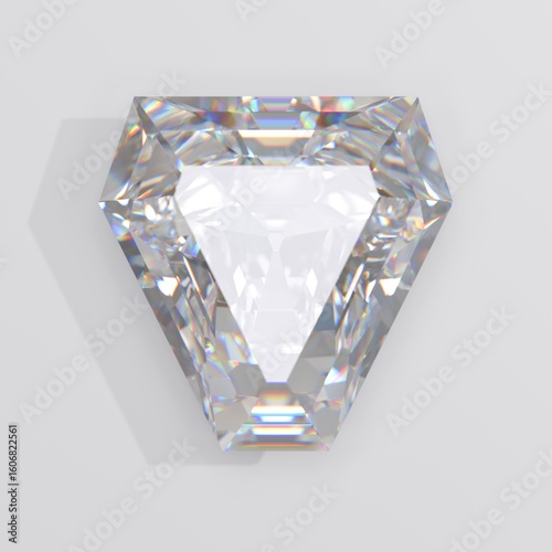 Luxury Calf cut  diamond isolated on background  top view