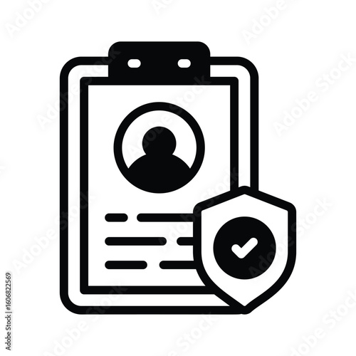 Well crafted glyph icon of secure biodata profile