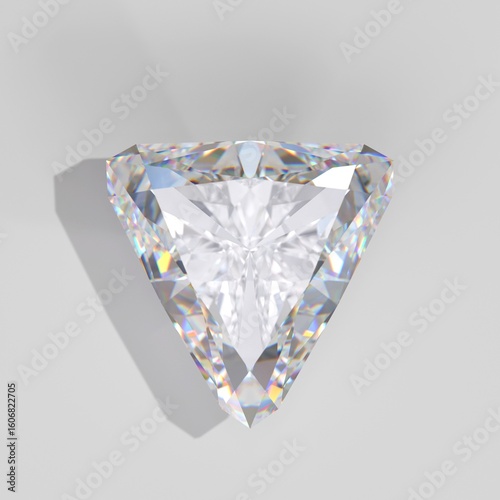 Luxury Trilliant cut diamond  isolated on background  top view
