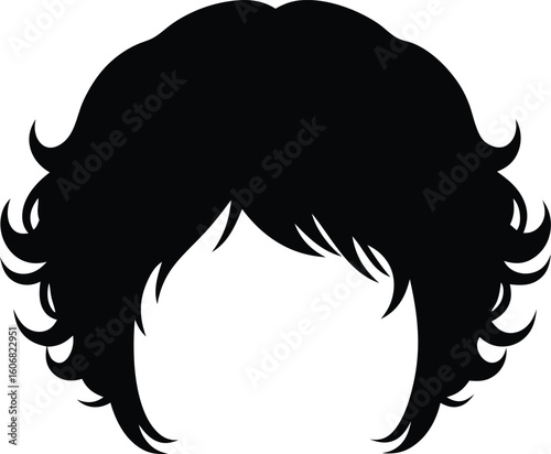 wig silhouette vector illustration