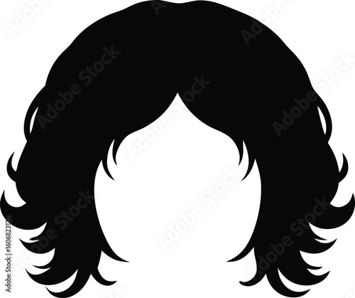 wig silhouette vector illustration