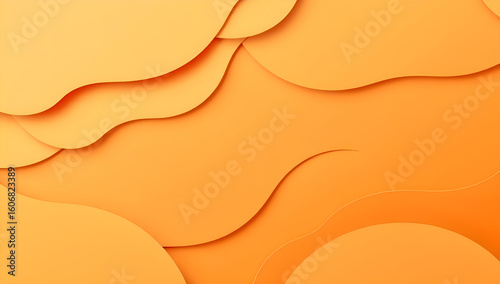 Orange wavy abstract background with overlapping organic shapes.