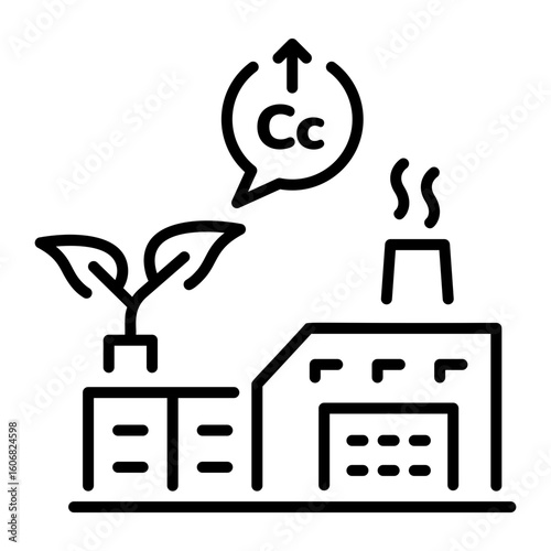 A linear style icon representing carbon offset