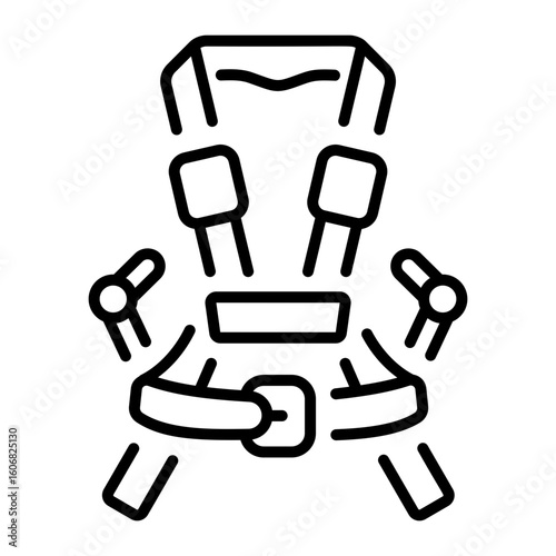 A line style icon showing fall protection