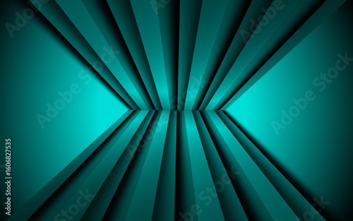 Wallpaper Mural A modern abstract background design featuring layered teal geometric shapes with depth, shadows, and smooth lighting gradients. Ideal for use in technology themes, digital presentations, web design,  Torontodigital.ca