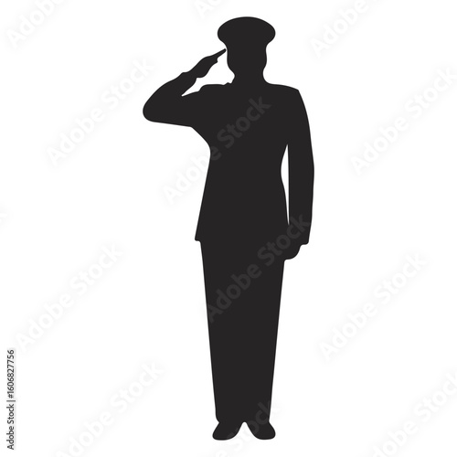 Military Sillouette Vector Isloated On White Background