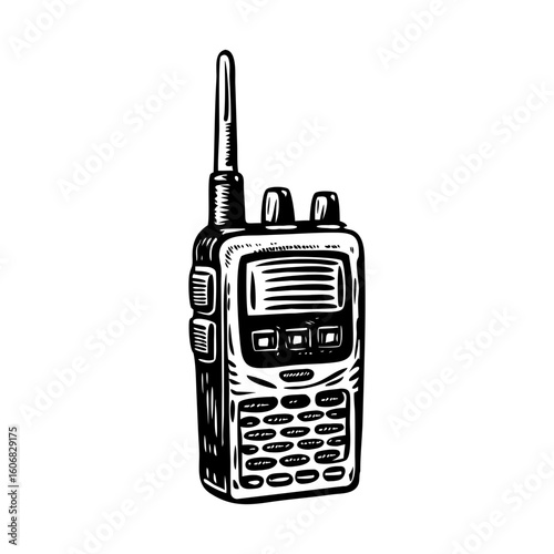 A vintage sketchy style illustration depicting receiver