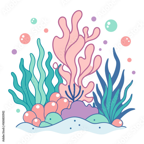 abstract underwater reef, Sea weeds