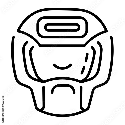A line style icon showing boxing helmet