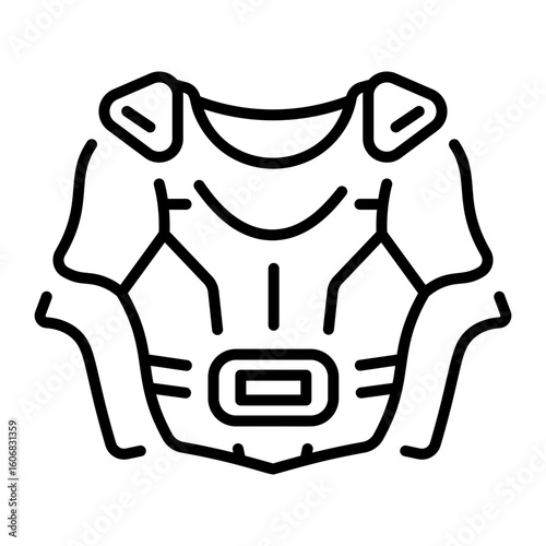 An outline style icon depicting chest protector
