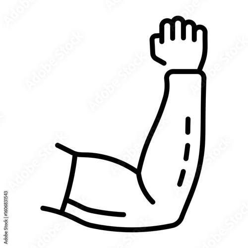 An outline style icon depicting arm sleeve