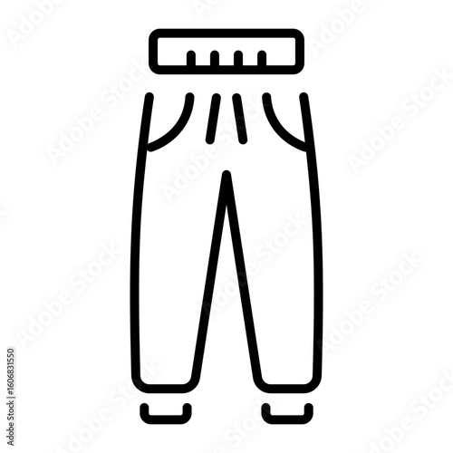 A line style icon showing sweatpants