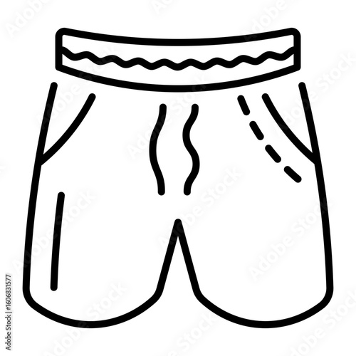 A line style icon showing running shorts
