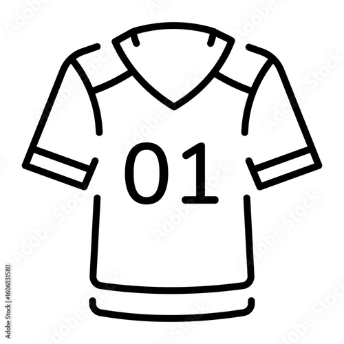 A line style icon showing football jersey