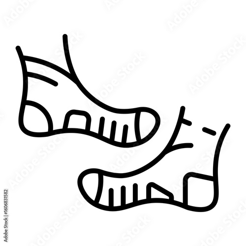 A linear style icon representing athletic socks