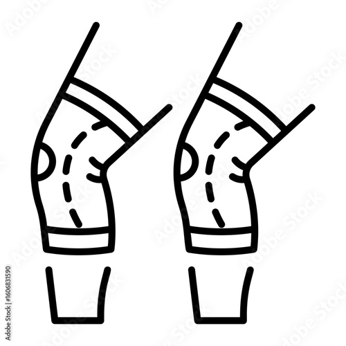 A linear style icon representing knee sleeve