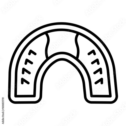 An outline style icon depicting mouthguard