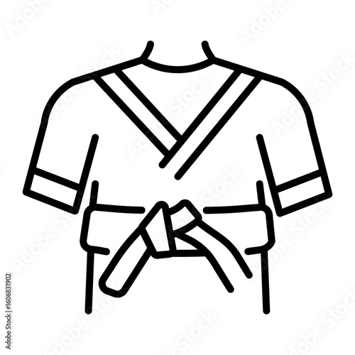 A line style icon showing karate belt