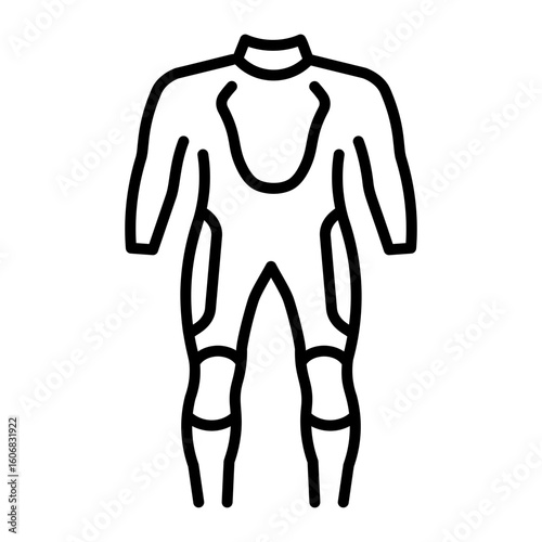 An outline style icon depicting wetsuit