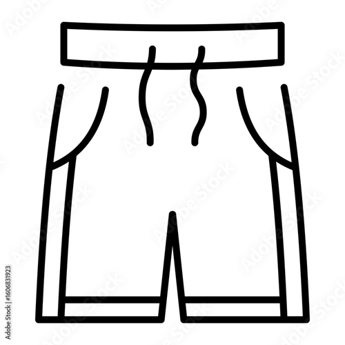 A linear style icon representing basketball shorts
