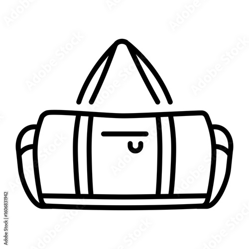 A linear style icon representing duffle bag