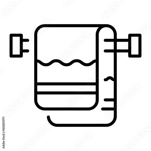 A line style icon showing towel