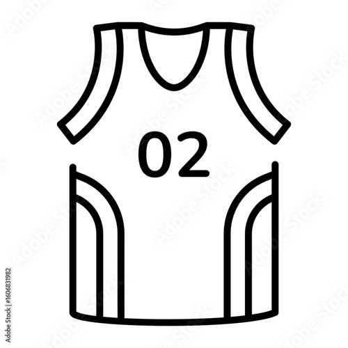 A linear style icon representing basketball shirt