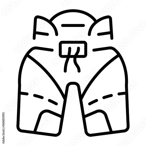 A linear style icon representing abdominal guard