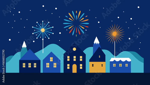 fireworks winter village new year eve