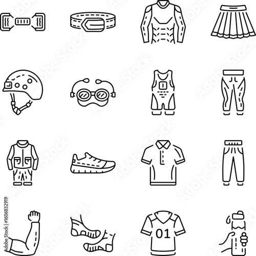 Pack of Activewear Linear Style Icons 

