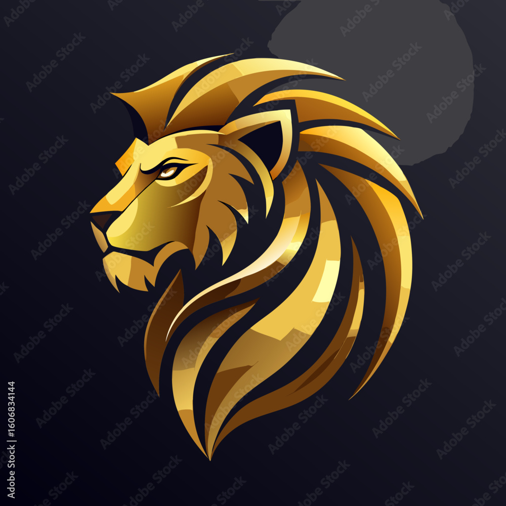 Fototapeta premium lion head vector illustration