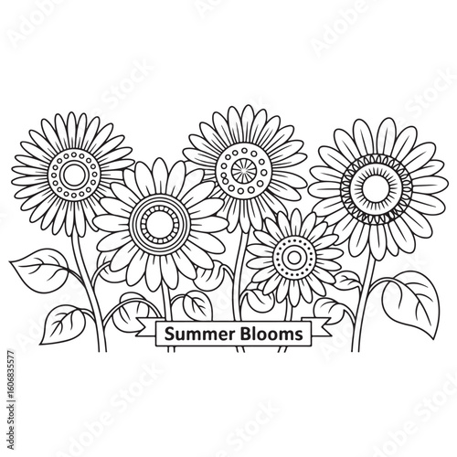 Abstract floral vector background with flowers and decorative nature pattern
